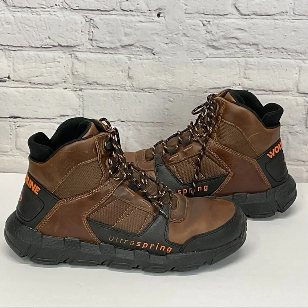 Wolverine Work Boots Men's Size 10 M Durashocks Flex Leather Oil/Slip Resistant